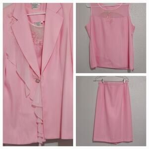 Pink 3 piece Lew Magram dress suit Size 14